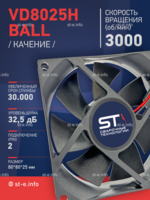 Вентилятор  VD8025H Ball (качения) 12V - st-e.info - Новосибирск