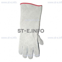 Перчатки-краги спилковые пятипалые серые с подложкой - st-e.info - Новосибирск
