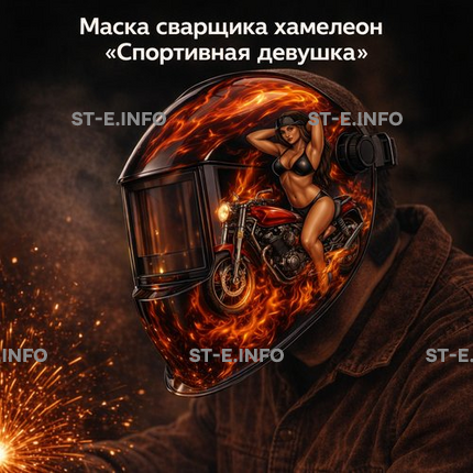 Маска сварщика хамелеон «Спортивная девушка» (YXE-718G PRO) - st-e.info - Новосибирск